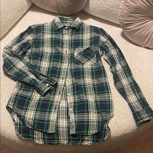 Denim & Supply Ralph Lauren Navy and Green Plaid Shirt